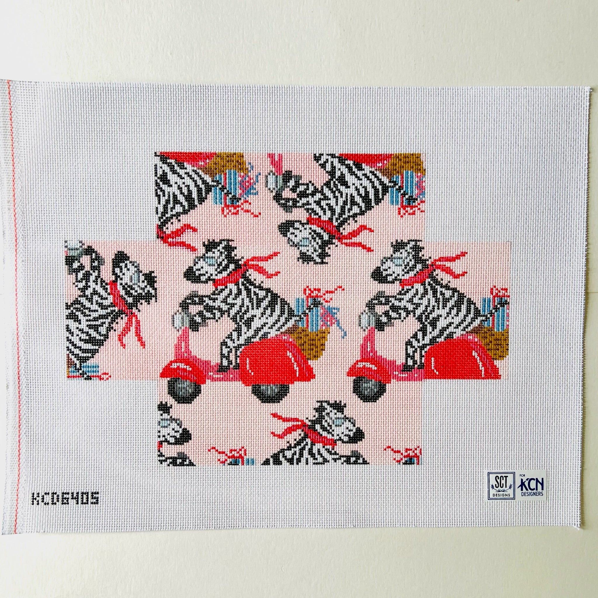 Vespa Zebra Brick Cover Canvas - KC Needlepoint