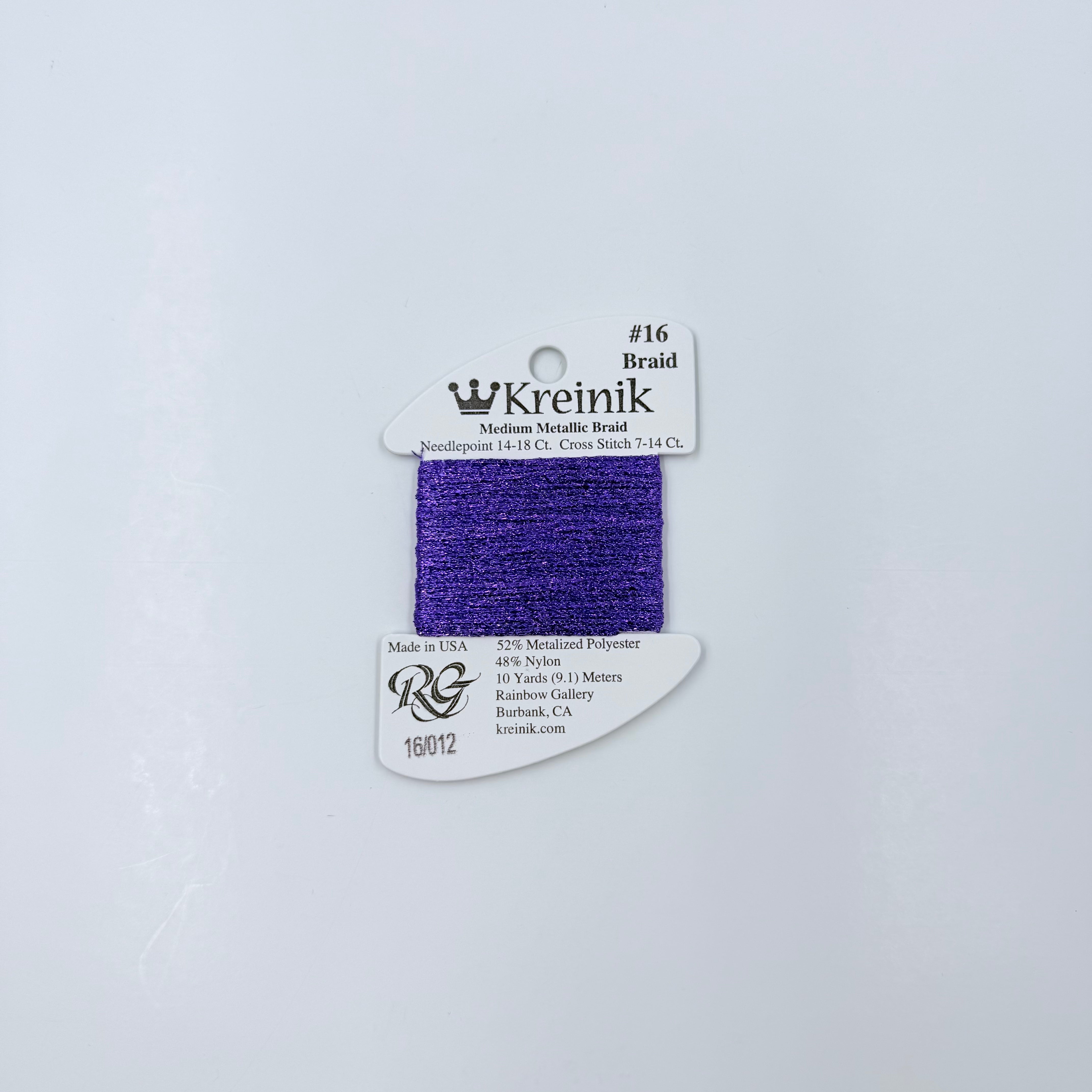 Kreinik Card Size 16 012 Purple - KC Needlepoint