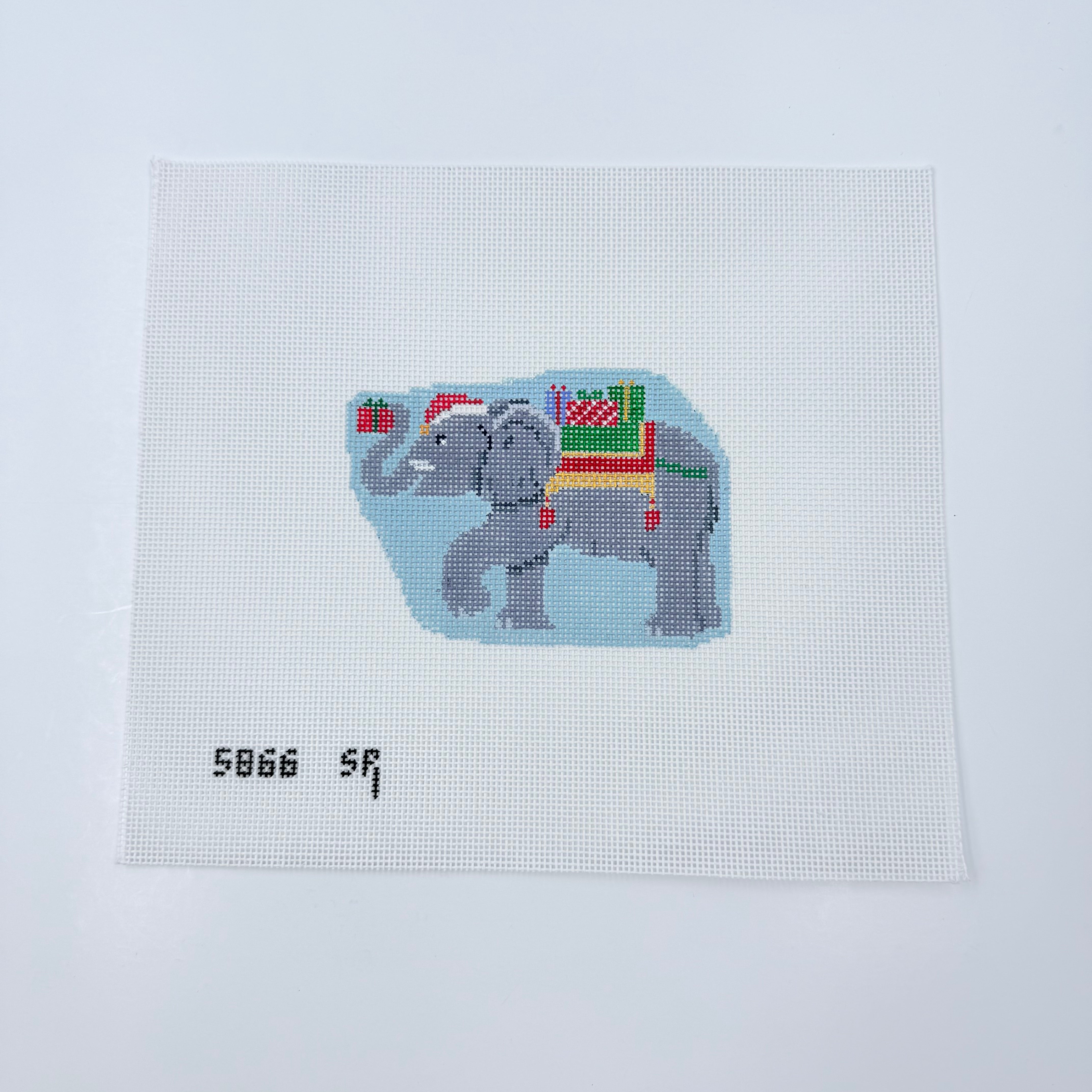 Christmas Elephant Canvas - KC Needlepoint