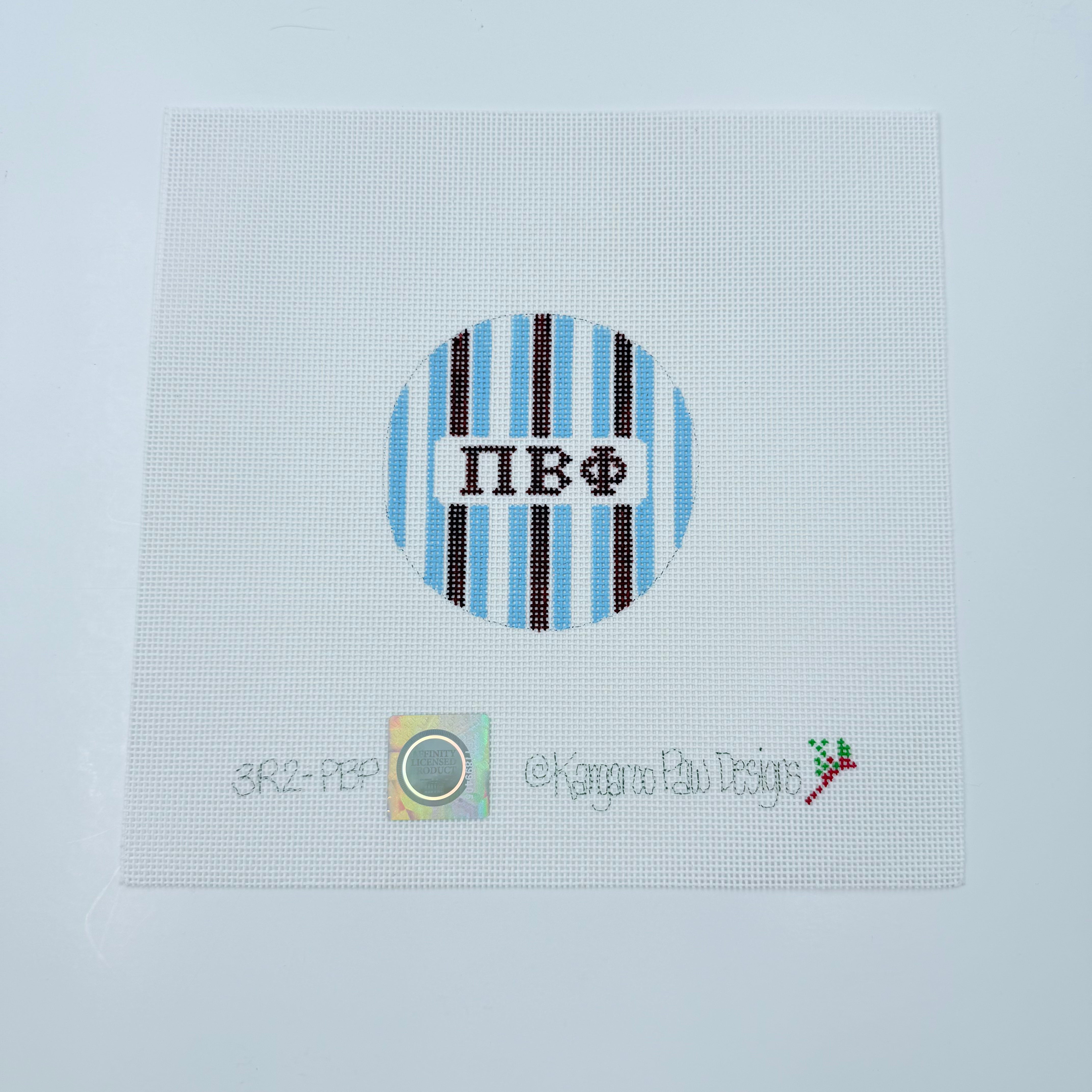 Pi Beta Phi</br> 3" Round Canvas - KC Needlepoint