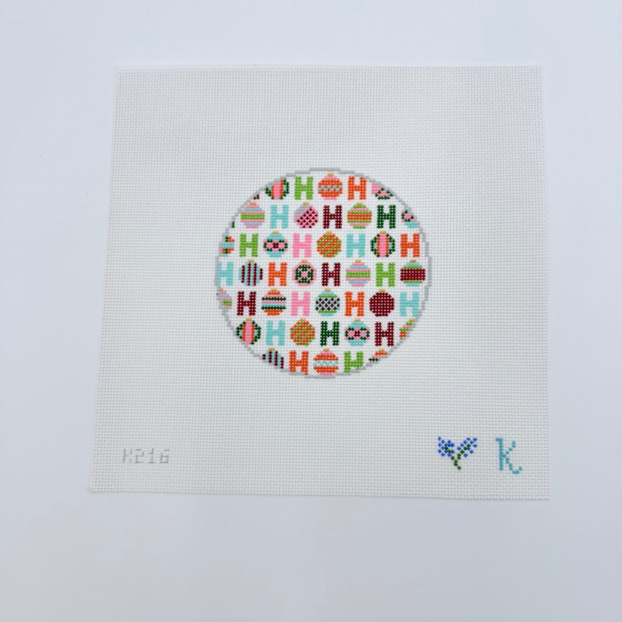 Hohoho Round Canvas - KC Needlepoint