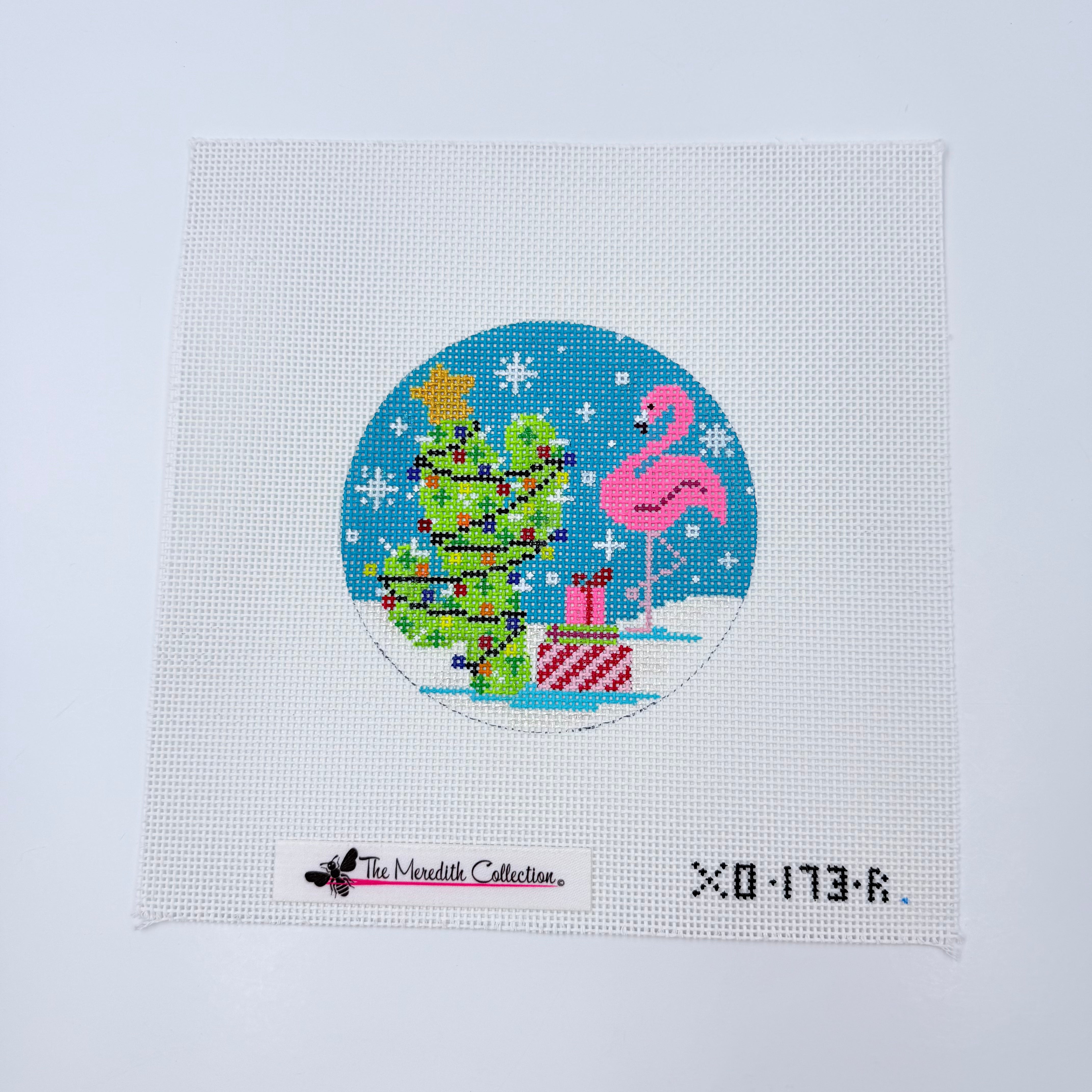Flamingo Cactus Christmas Canvas - KC Needlepoint