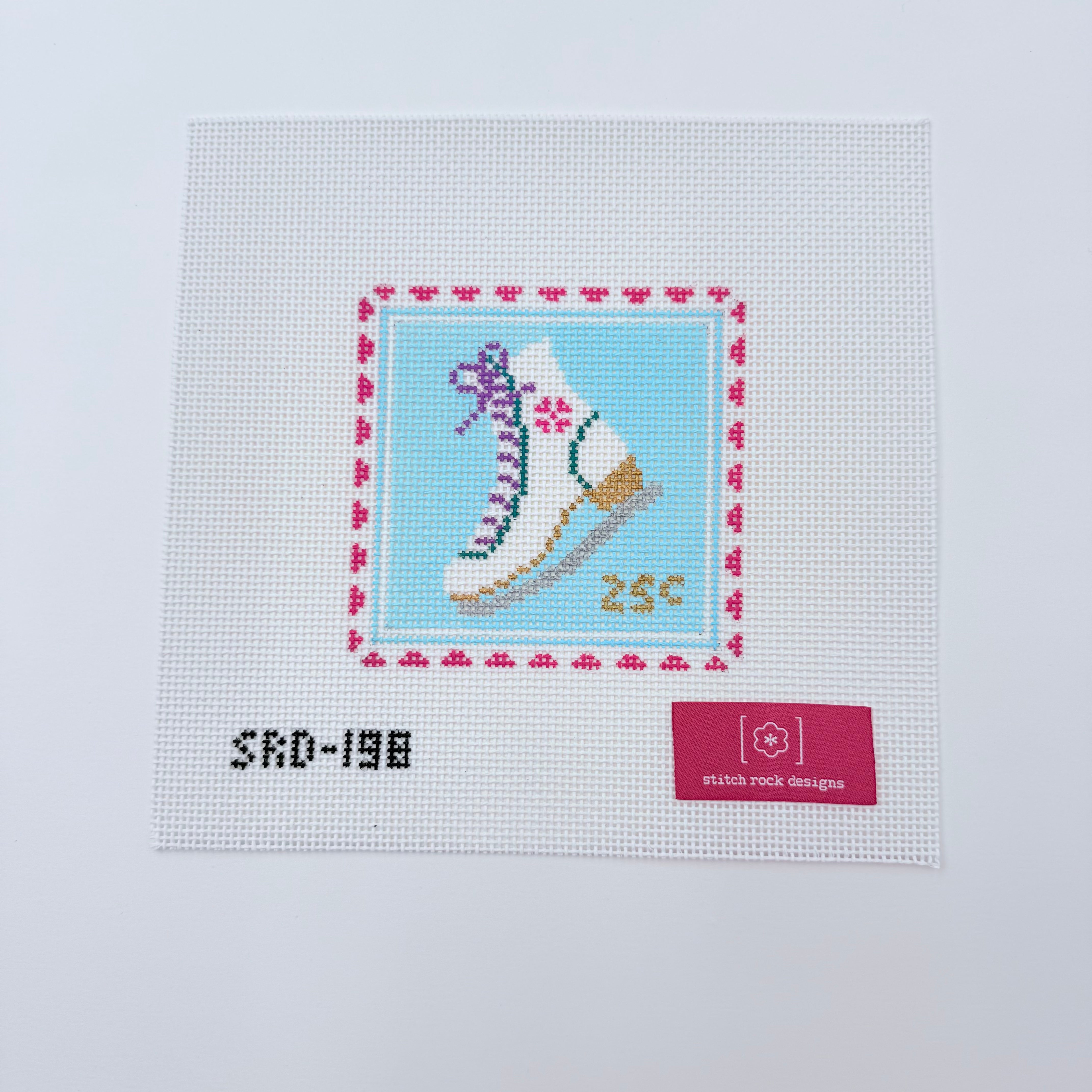 Ice Skate Stamp Canvas - KC Needlepoint