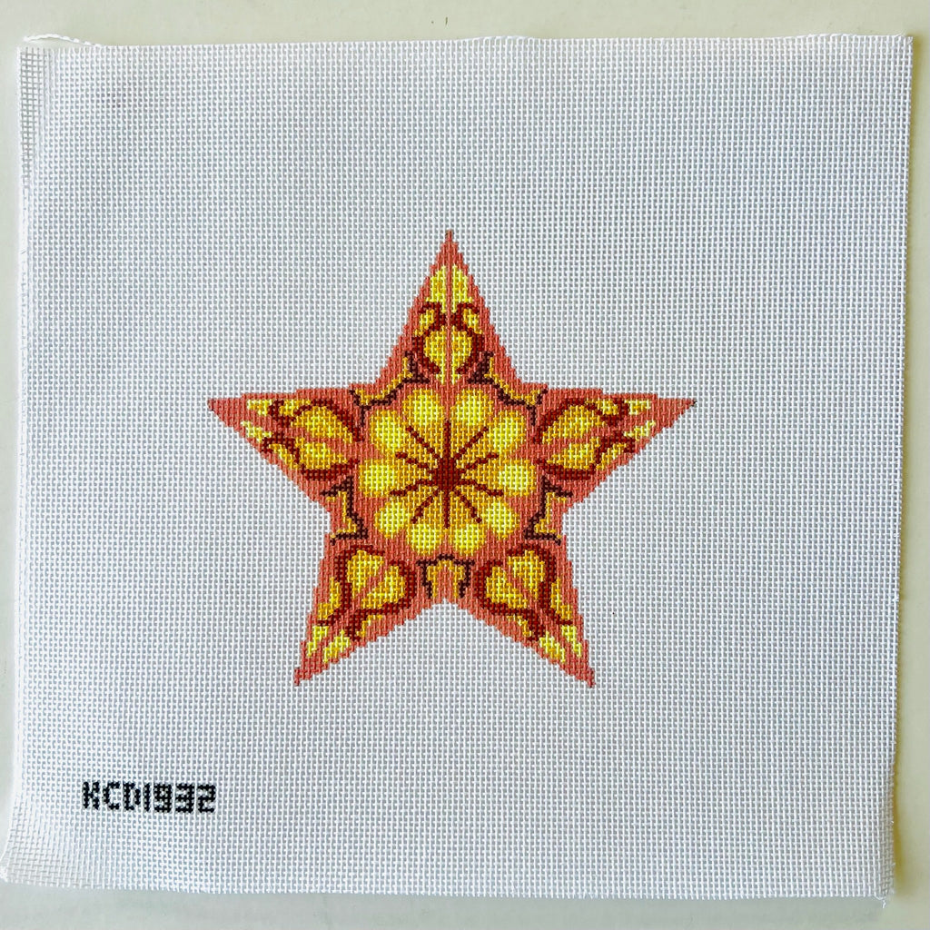 Orange Star Canvas - KC Needlepoint