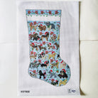 Blue Dog Stocking Canvas - KC Needlepoint