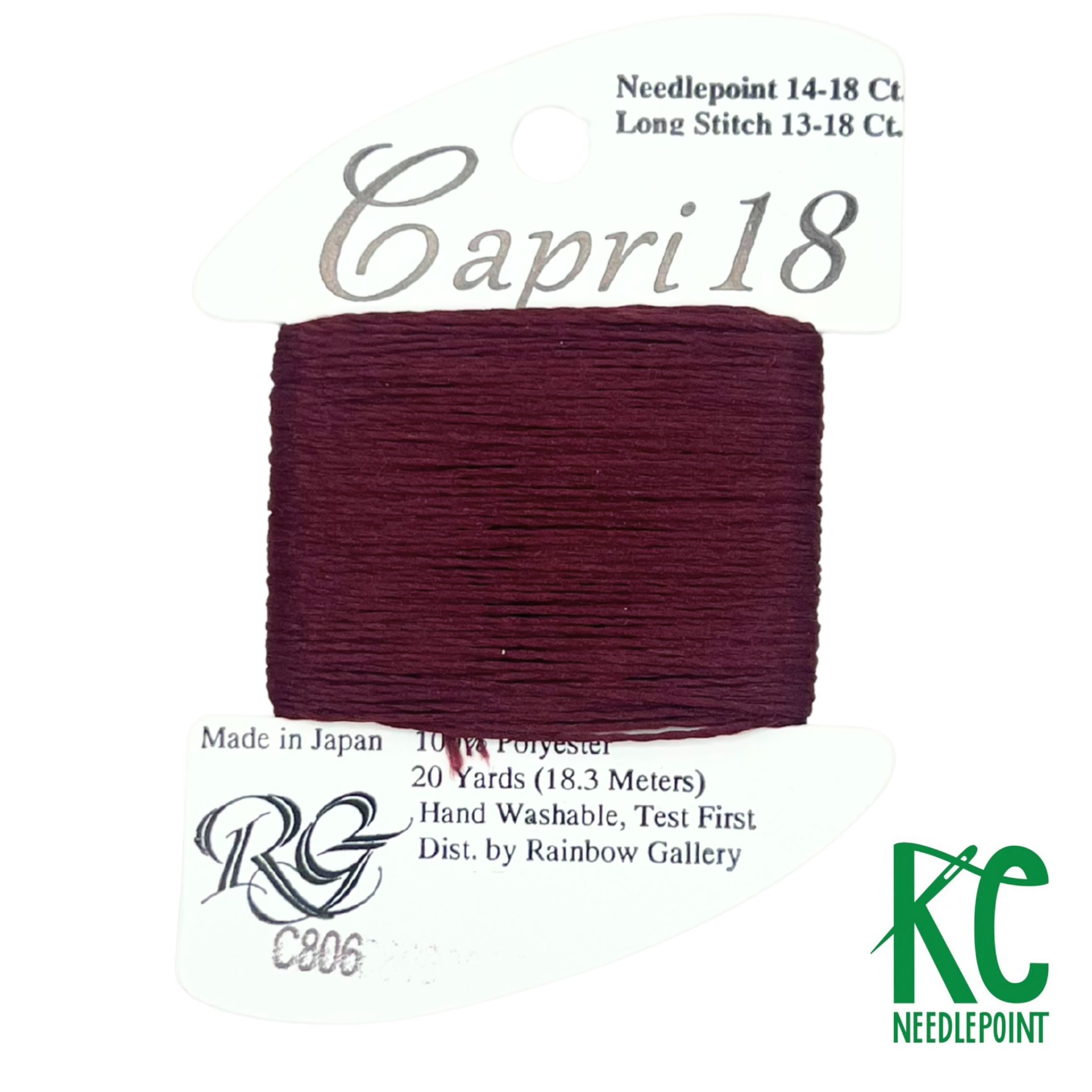 Capri 18 C806 Burgundy - KC Needlepoint