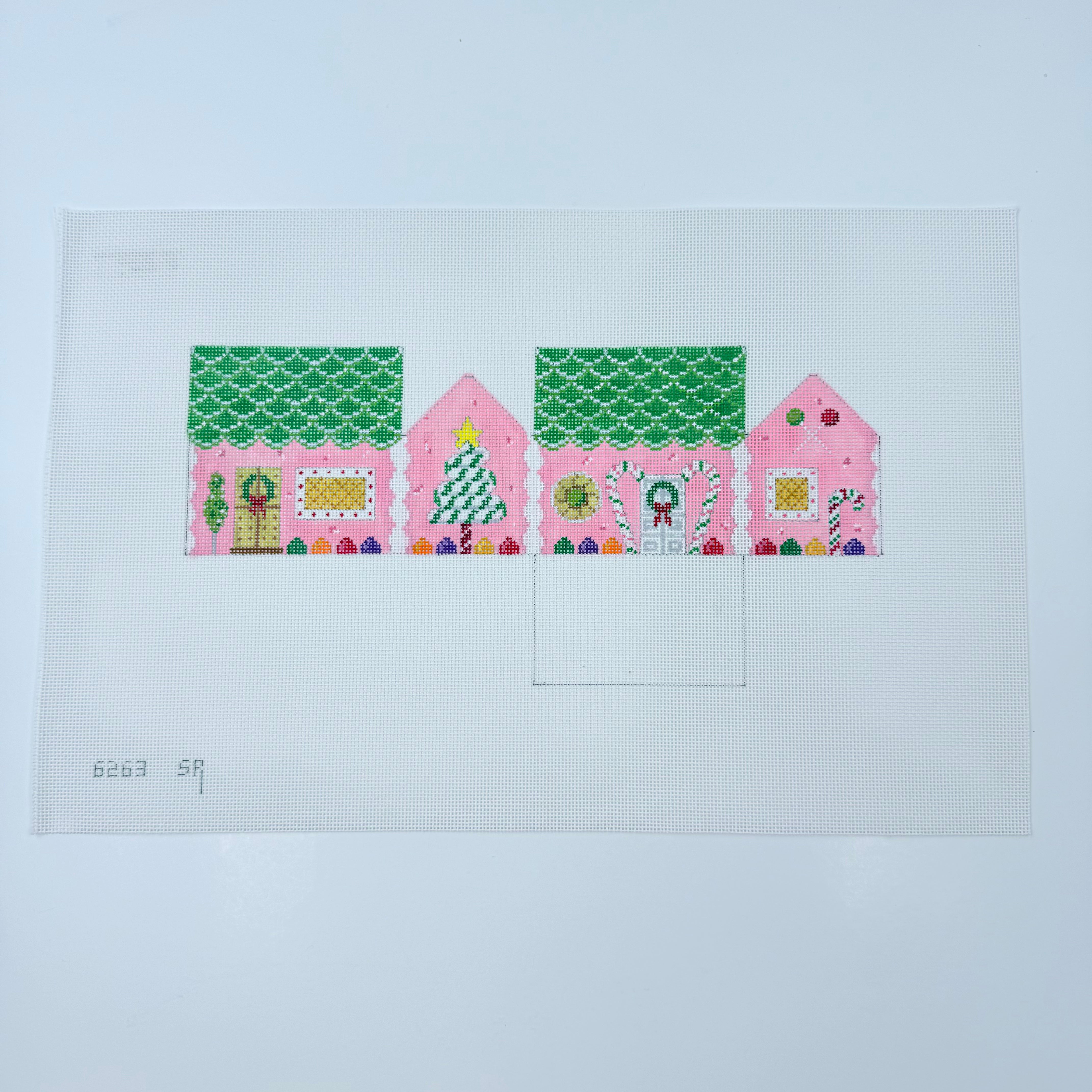 Lime Slice Roof House Canvas - KC Needlepoint