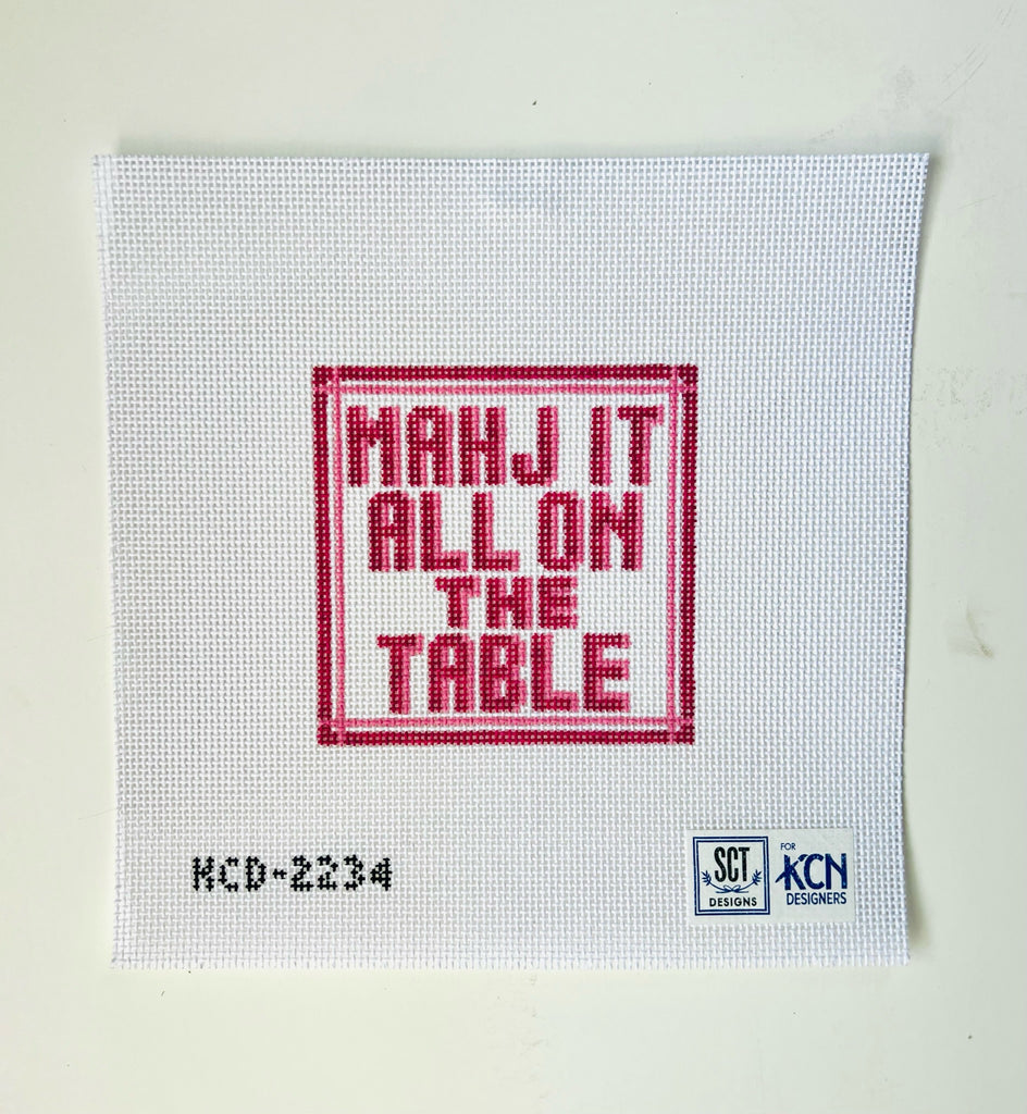 Mahj It All on the Table Square - KC Needlepoint