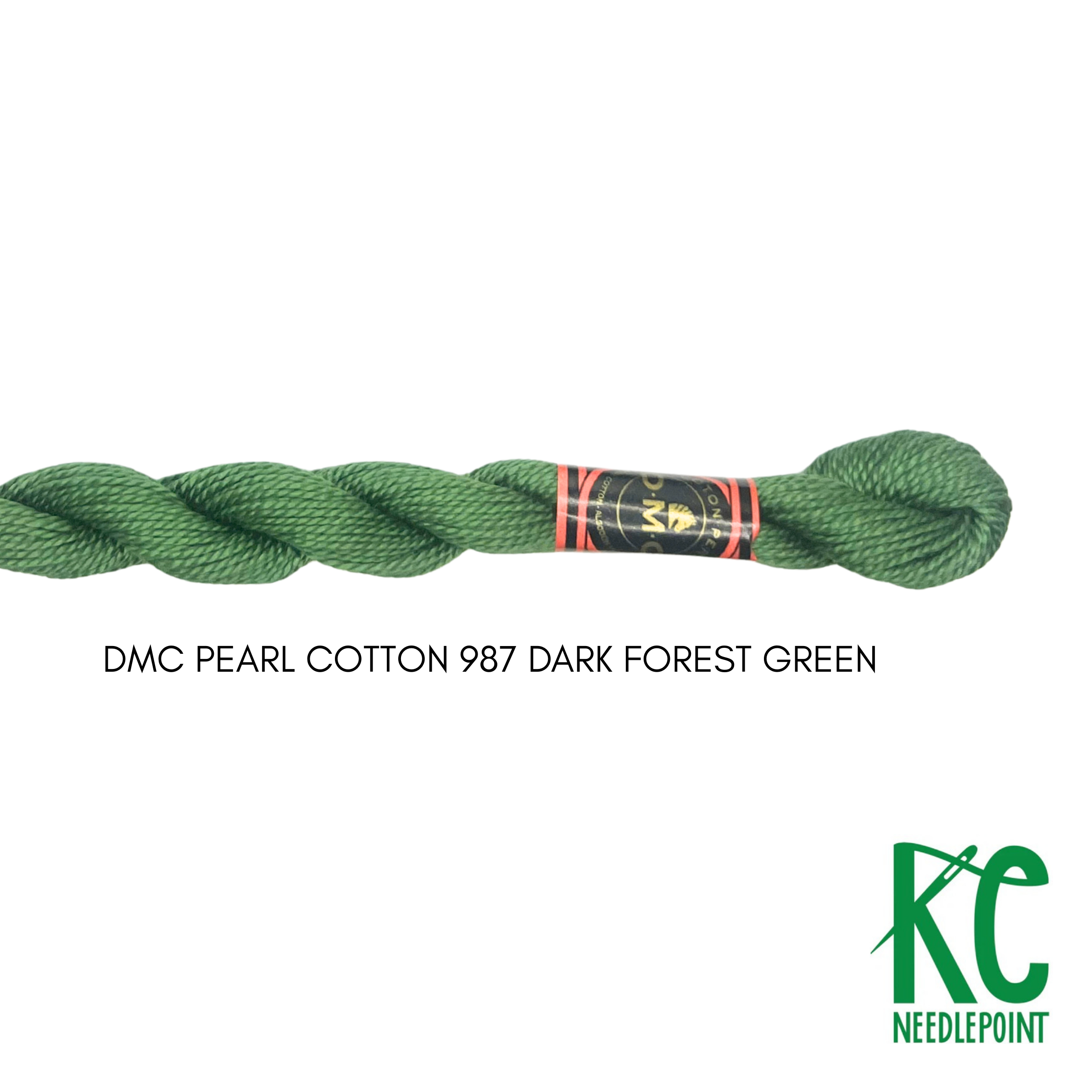 DMC 3 Pearl Cotton 987</br>Dark Forest Green - KC Needlepoint