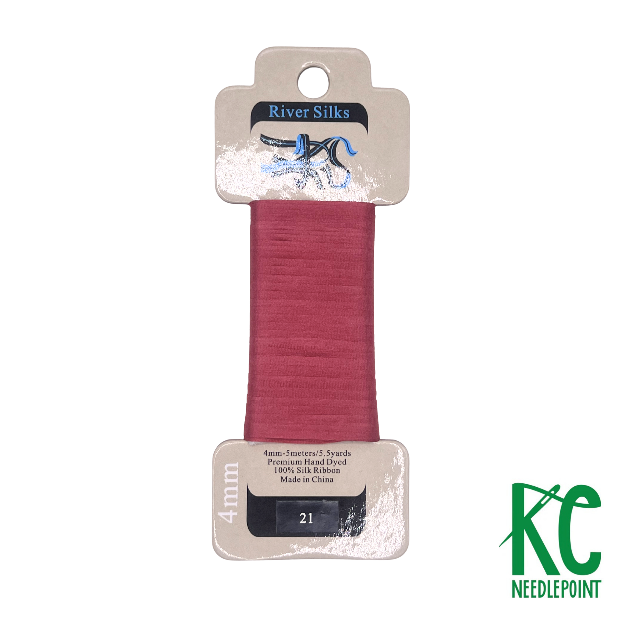 Silk Ribbon 4mm 021 Rose Red - KC Needlepoint