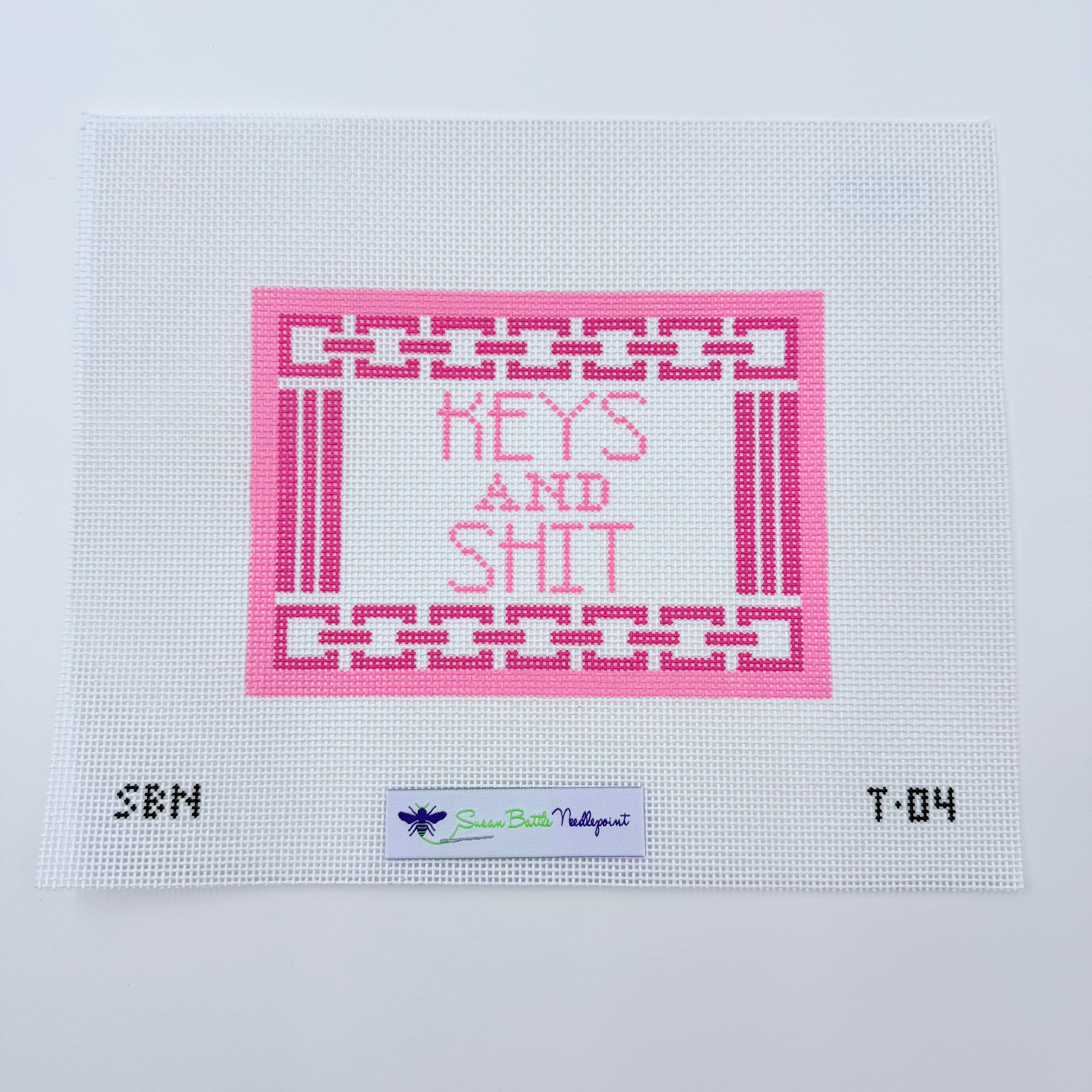 Keys and Shit Canvas - KC Needlepoint