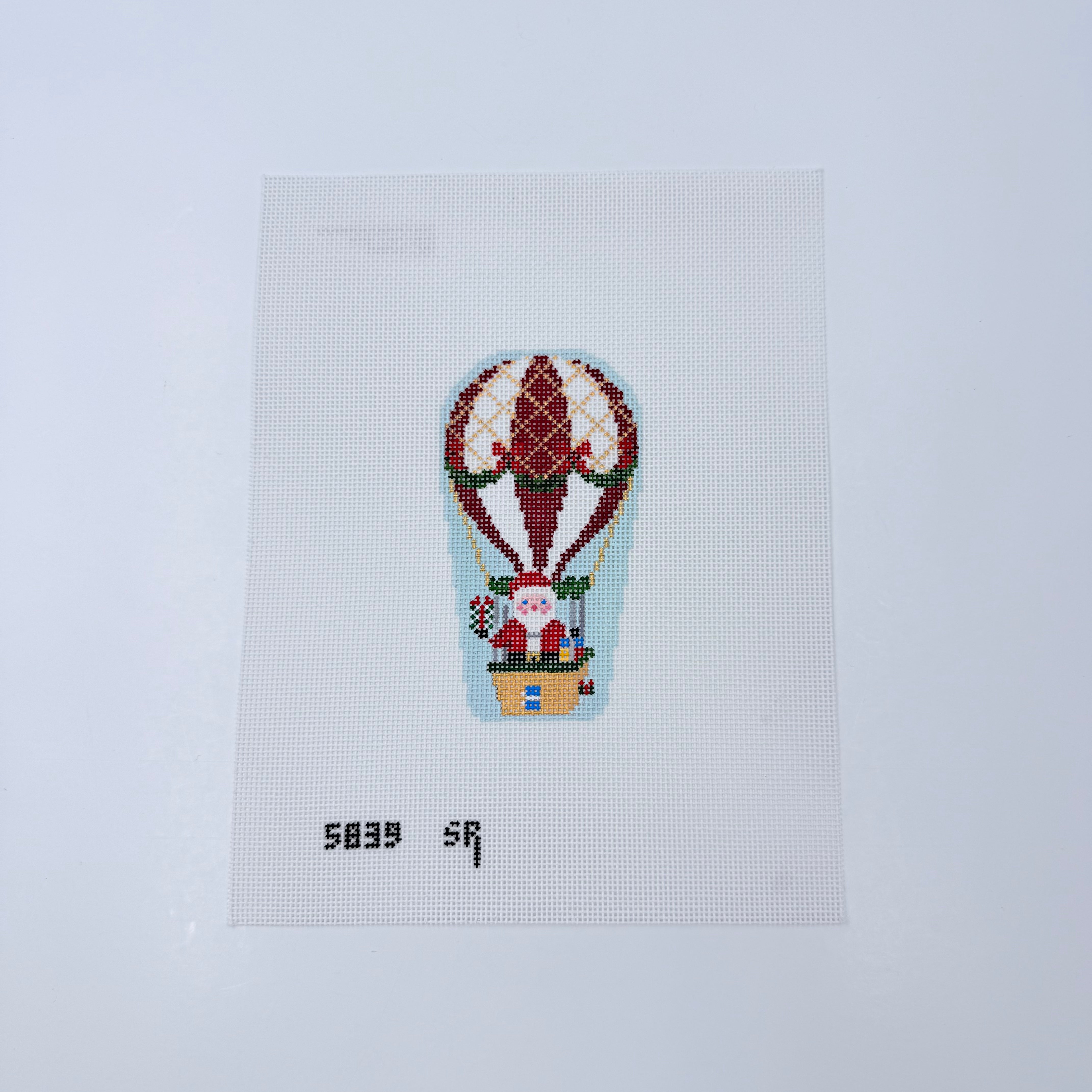 Hot Air Balloon Santa Canvas - KC Needlepoint