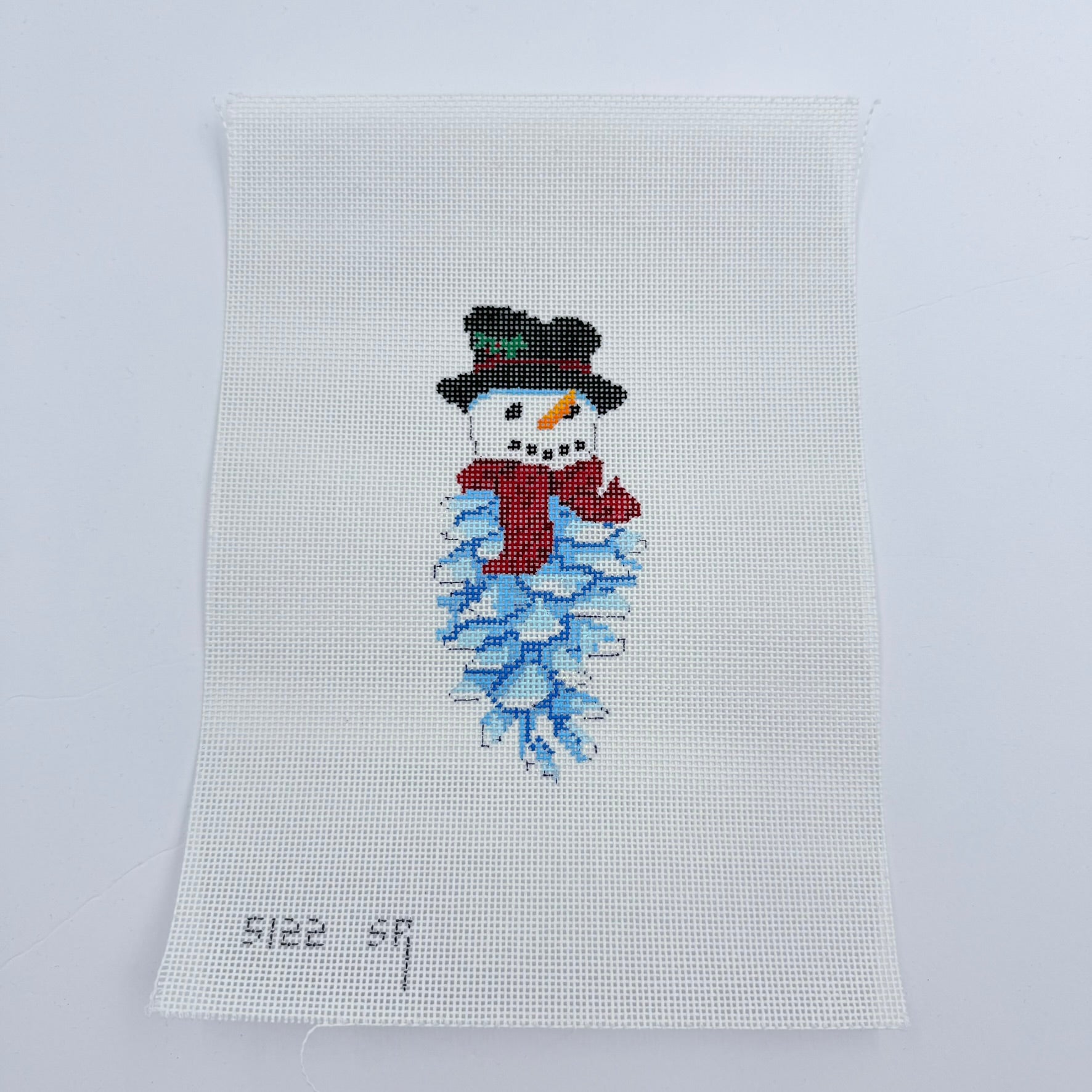 Pinecone Snowman Canvas - KC Needlepoint