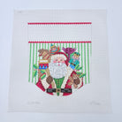 Santa with Boy Toys Stocking Cuff Canvas - KC Needlepoint