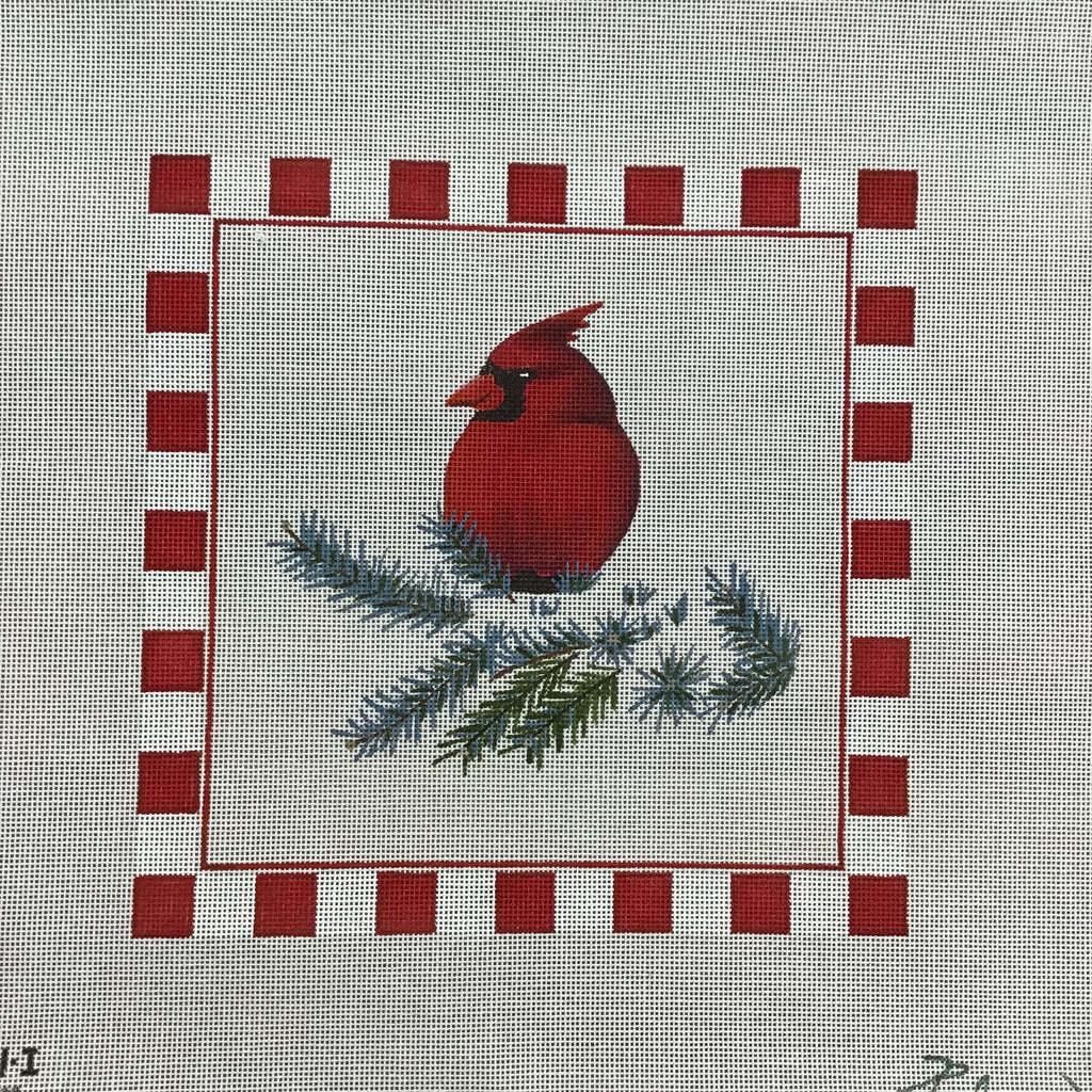 Cardinal Pillow Canvas - KC Needlepoint