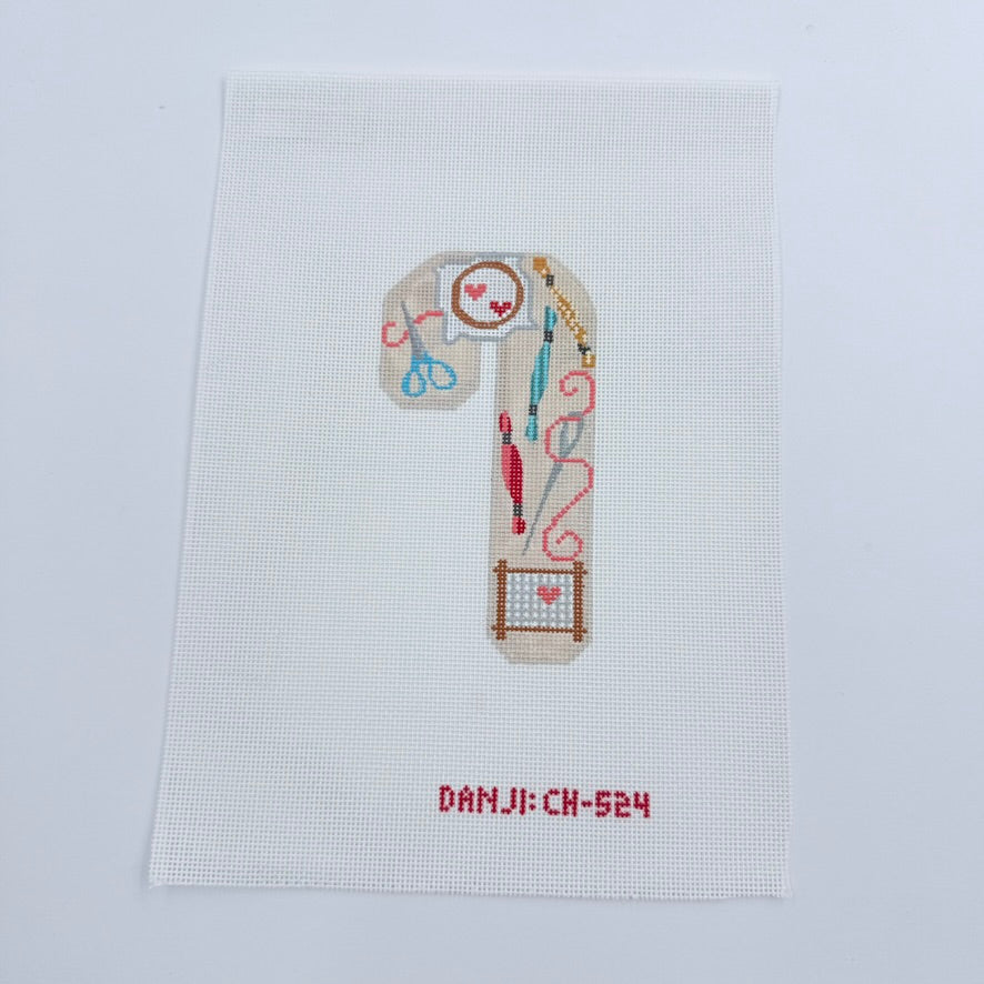 Needlepoint Candy Cane Canvas - KC Needlepoint