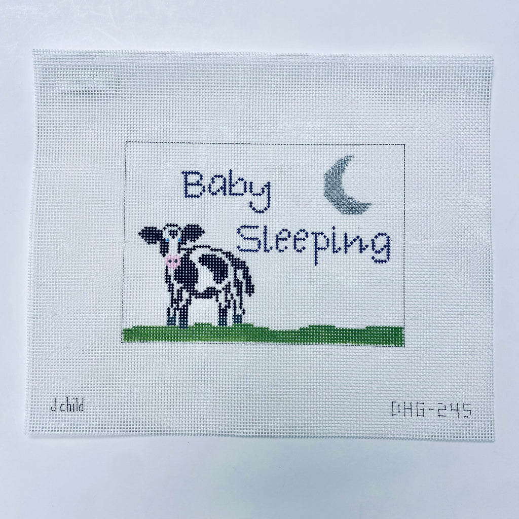 Cow Baby Sleeping Canvas - KC Needlepoint