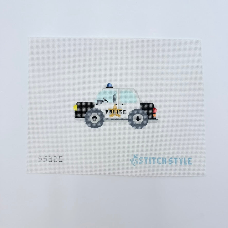 Police Car Canvas - KC Needlepoint