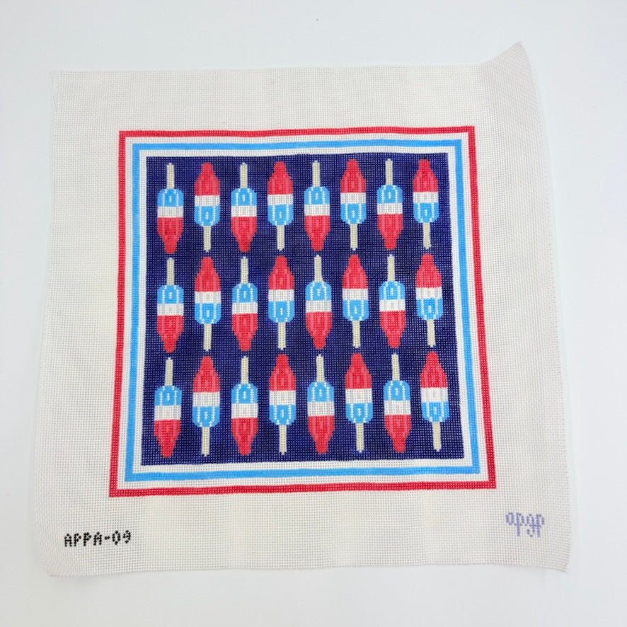 Large Rocket Pop Square Canvas - KC Needlepoint