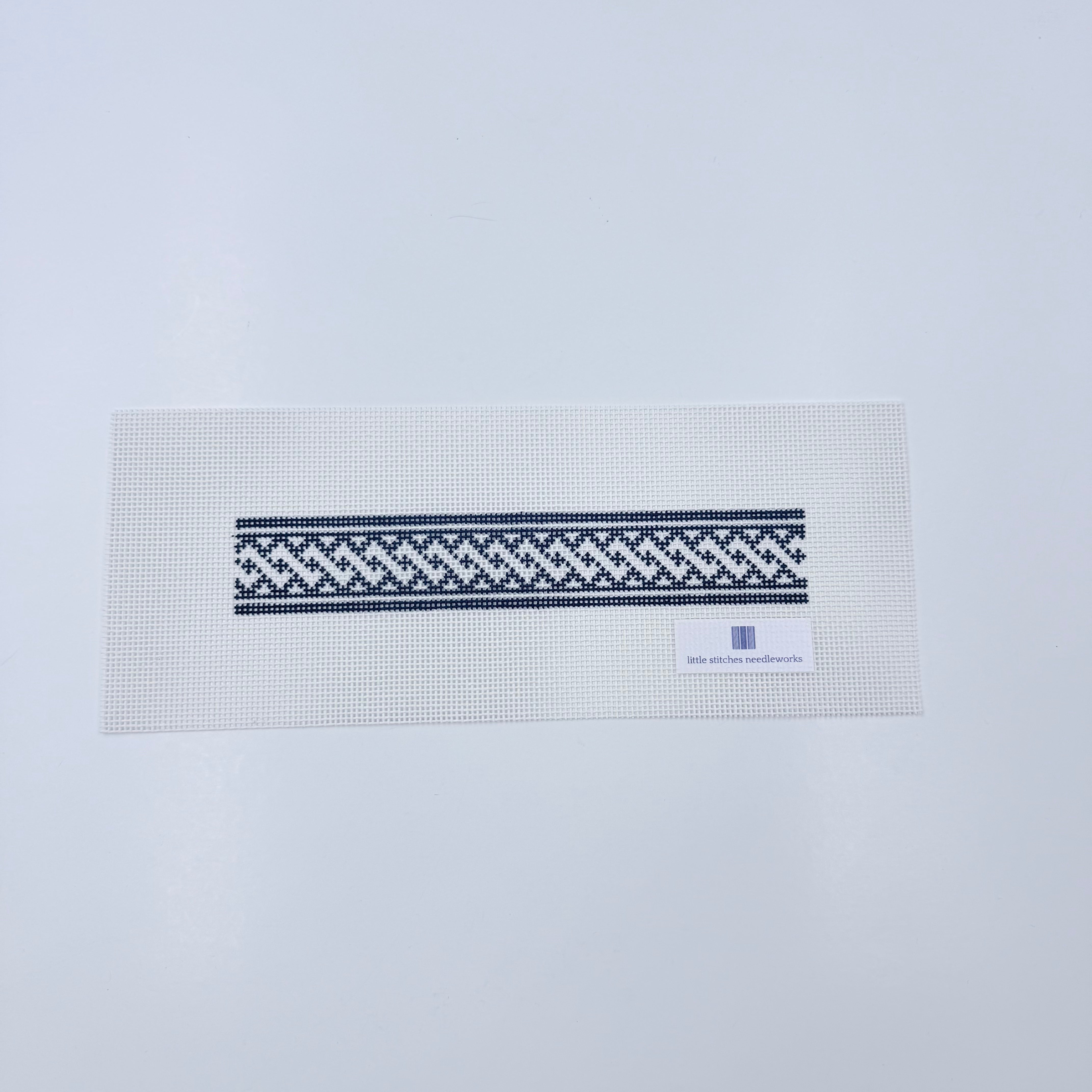 Blue Nantucket Braid Key Fob Canvas - KC Needlepoint