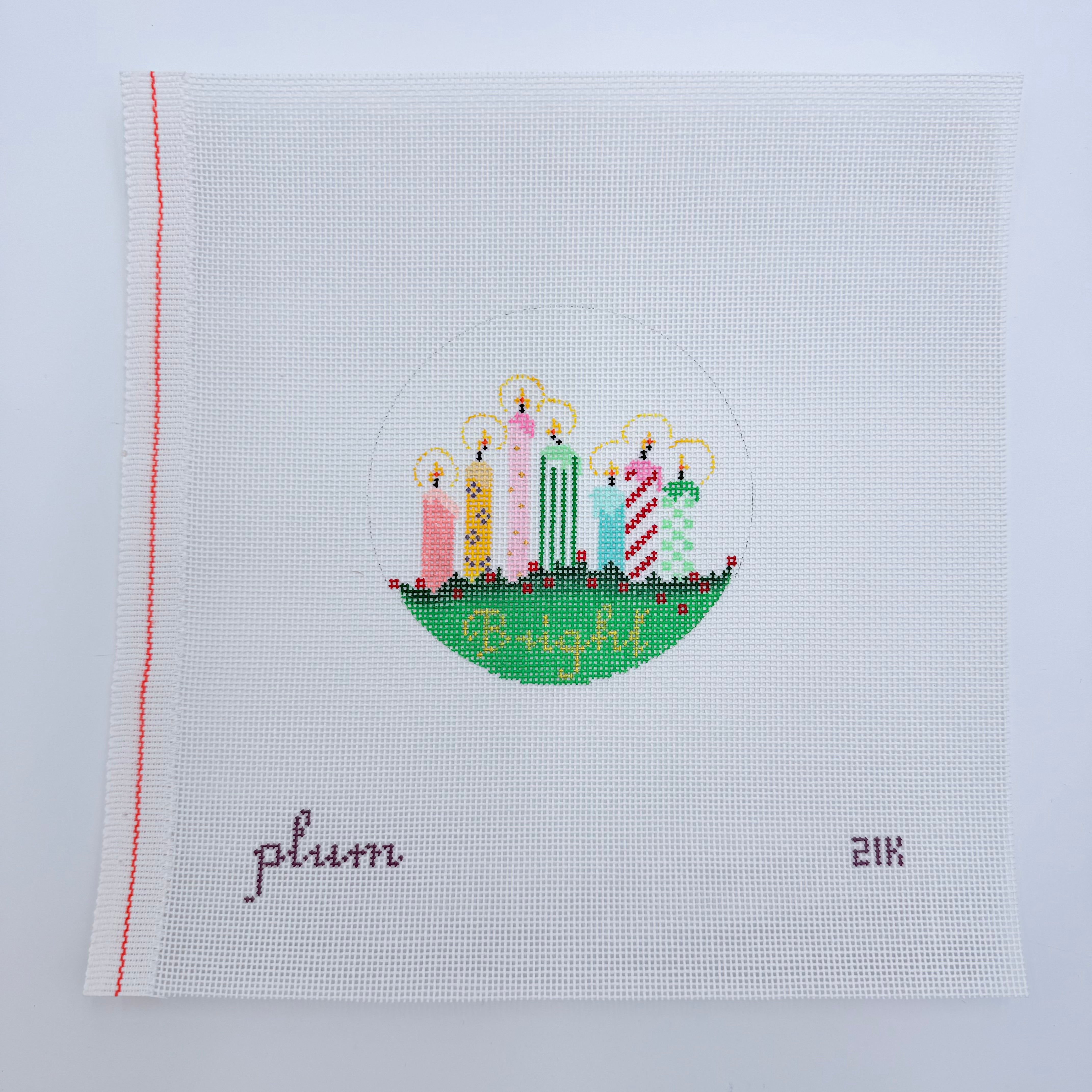 Bright Round Canvas - KC Needlepoint