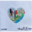 Chicago Heart Canvas - KC Needlepoint