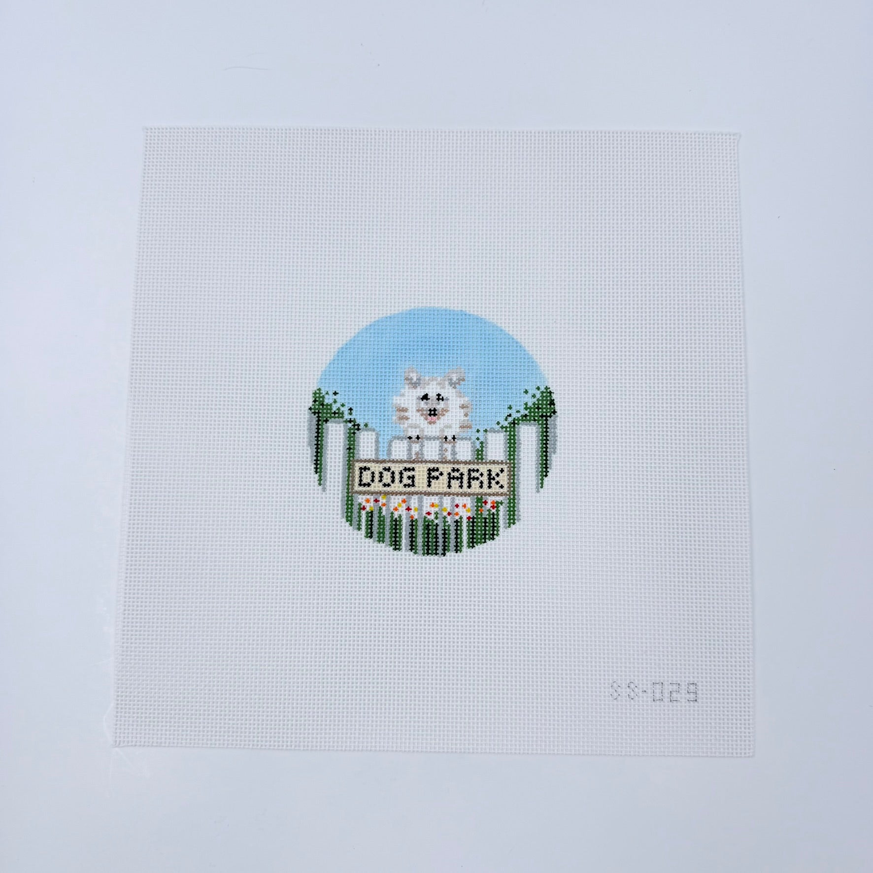 Dog Park - Pomeranian Canvas - KC Needlepoint