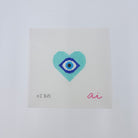 Blue Heart Evil Eye Canvas - KC Needlepoint