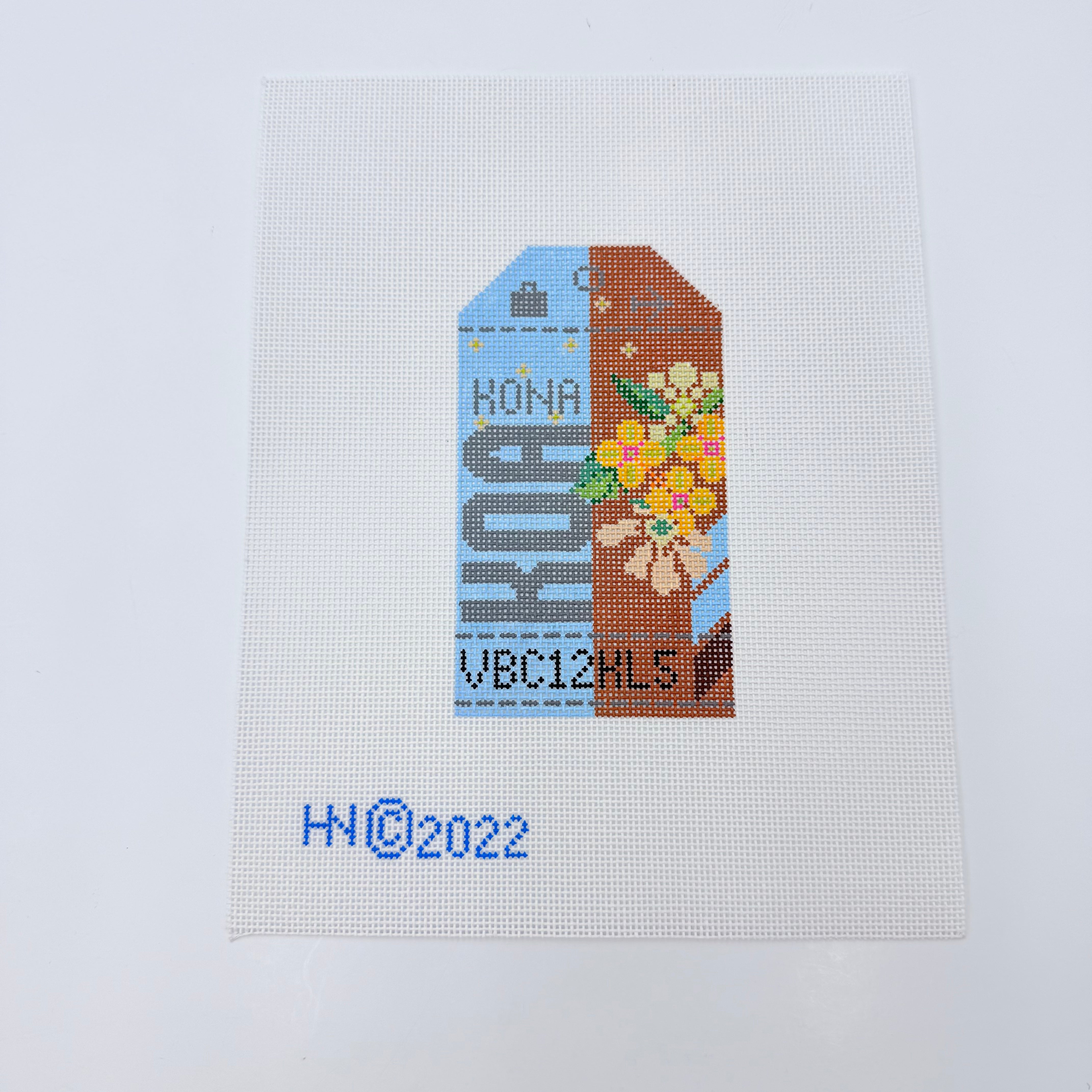 Kona Vintage Travel Tag Canvas - KC Needlepoint