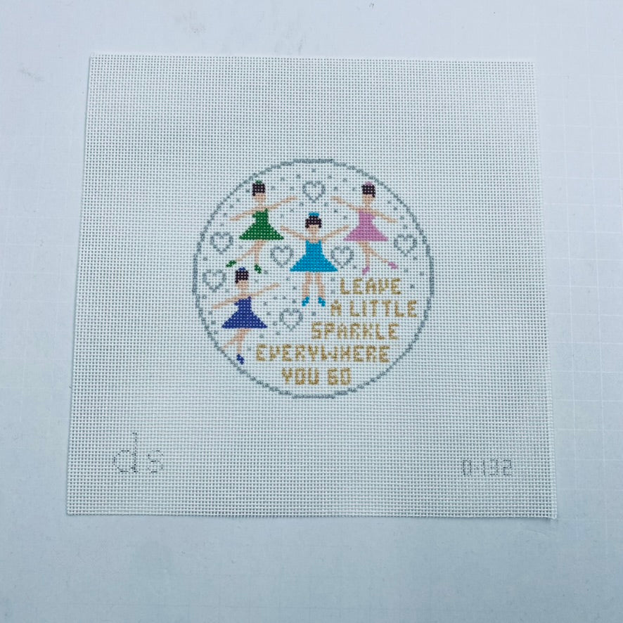 Leave a Little Sparkle Round Canvas - KC Needlepoint