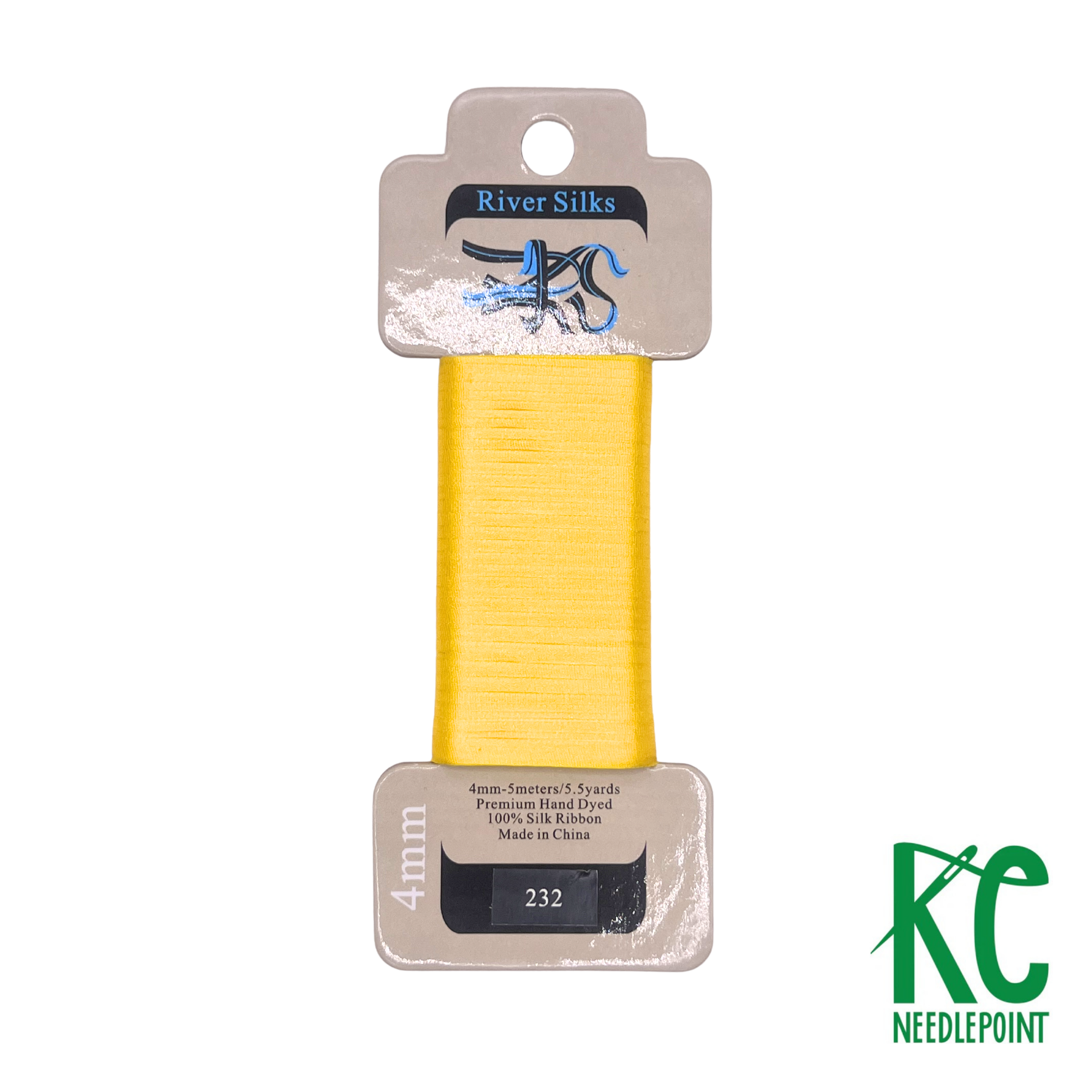 Silk Ribbon 4mm 232 Vibrant Yellow - KC Needlepoint
