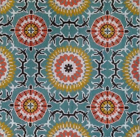 Bungalow Mint Needlepoint Canvas - KC Needlepoint