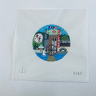 Chicago Travel Round Needlepoint Canvas - KC Needlepoint