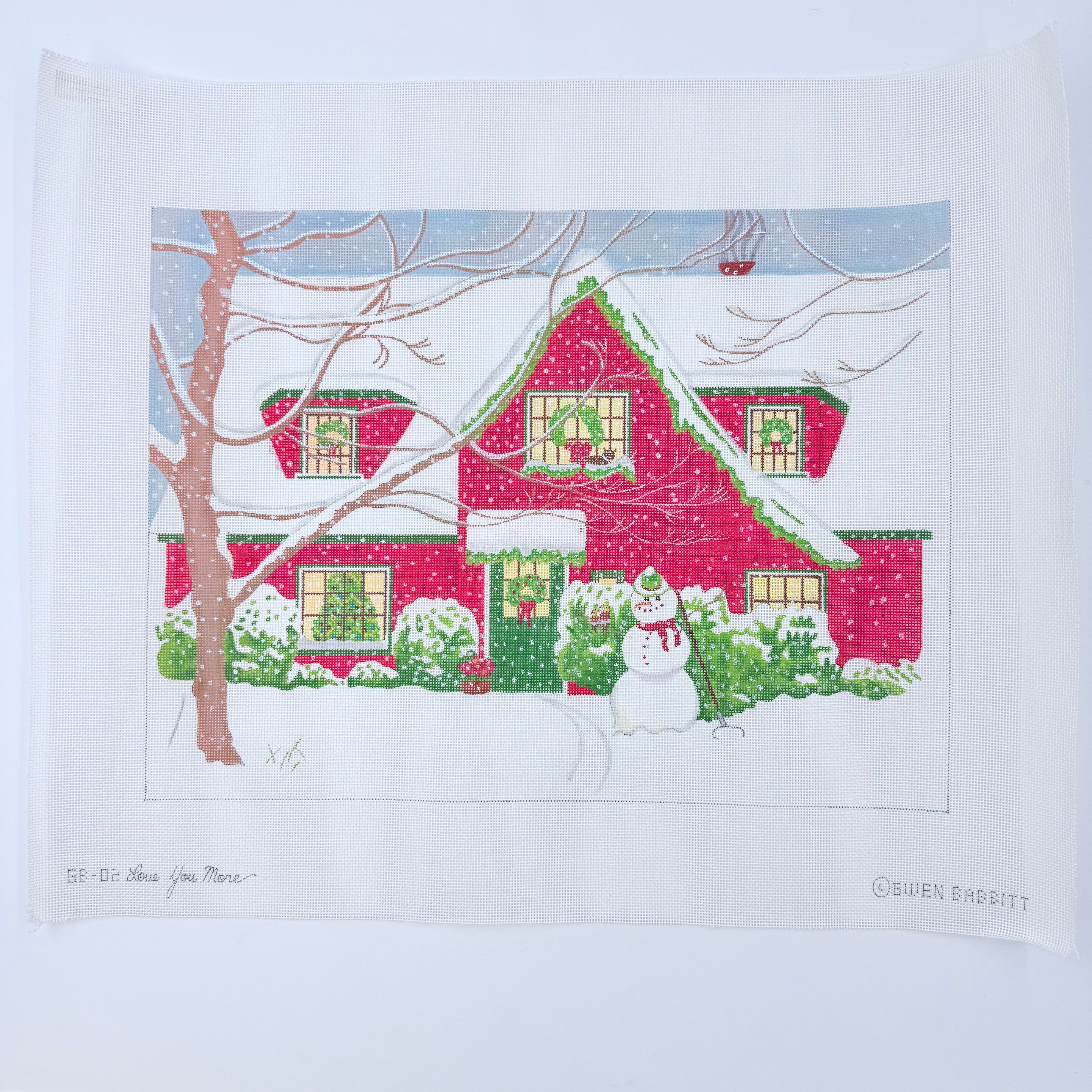 Christmas House Canvas - KC Needlepoint