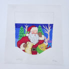 Santa with List Stocking Cuff Canvas - KC Needlepoint