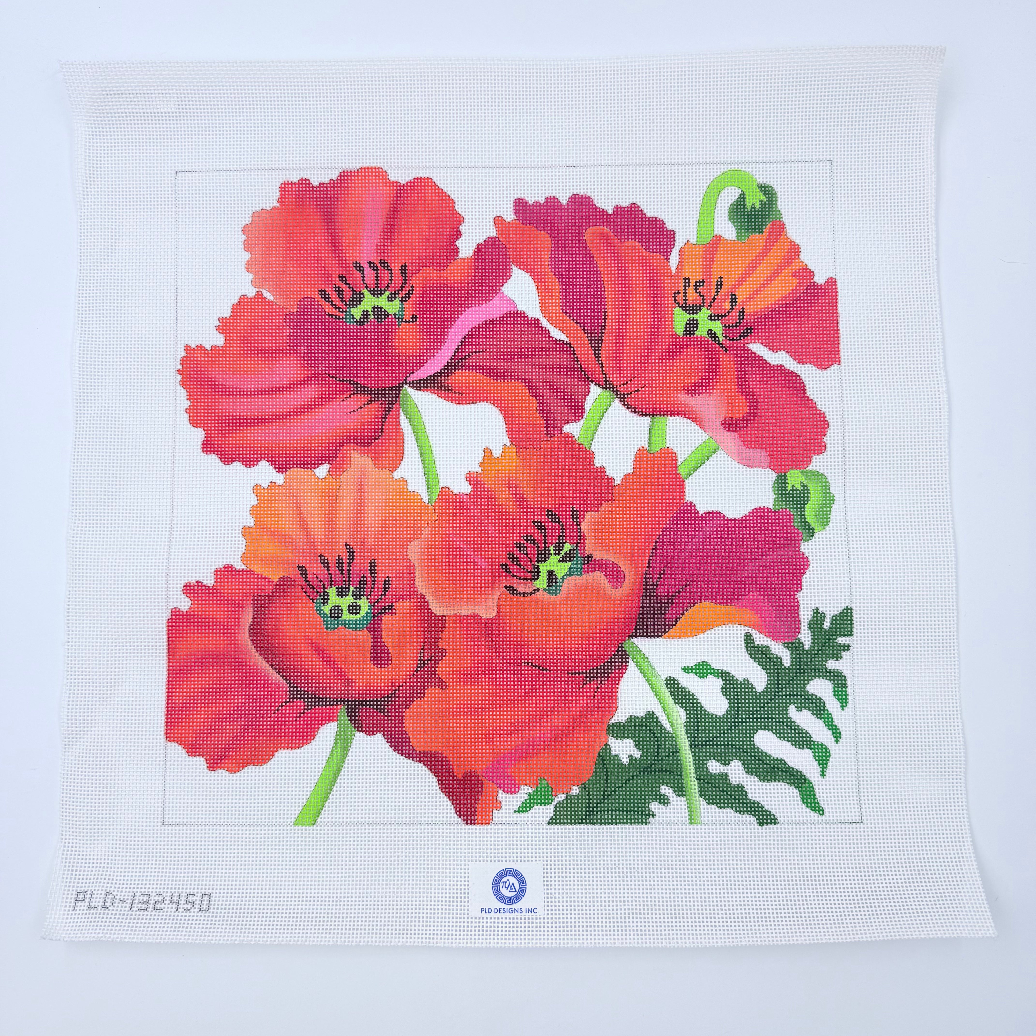 Poppies Revisited Canvas - KC Needlepoint