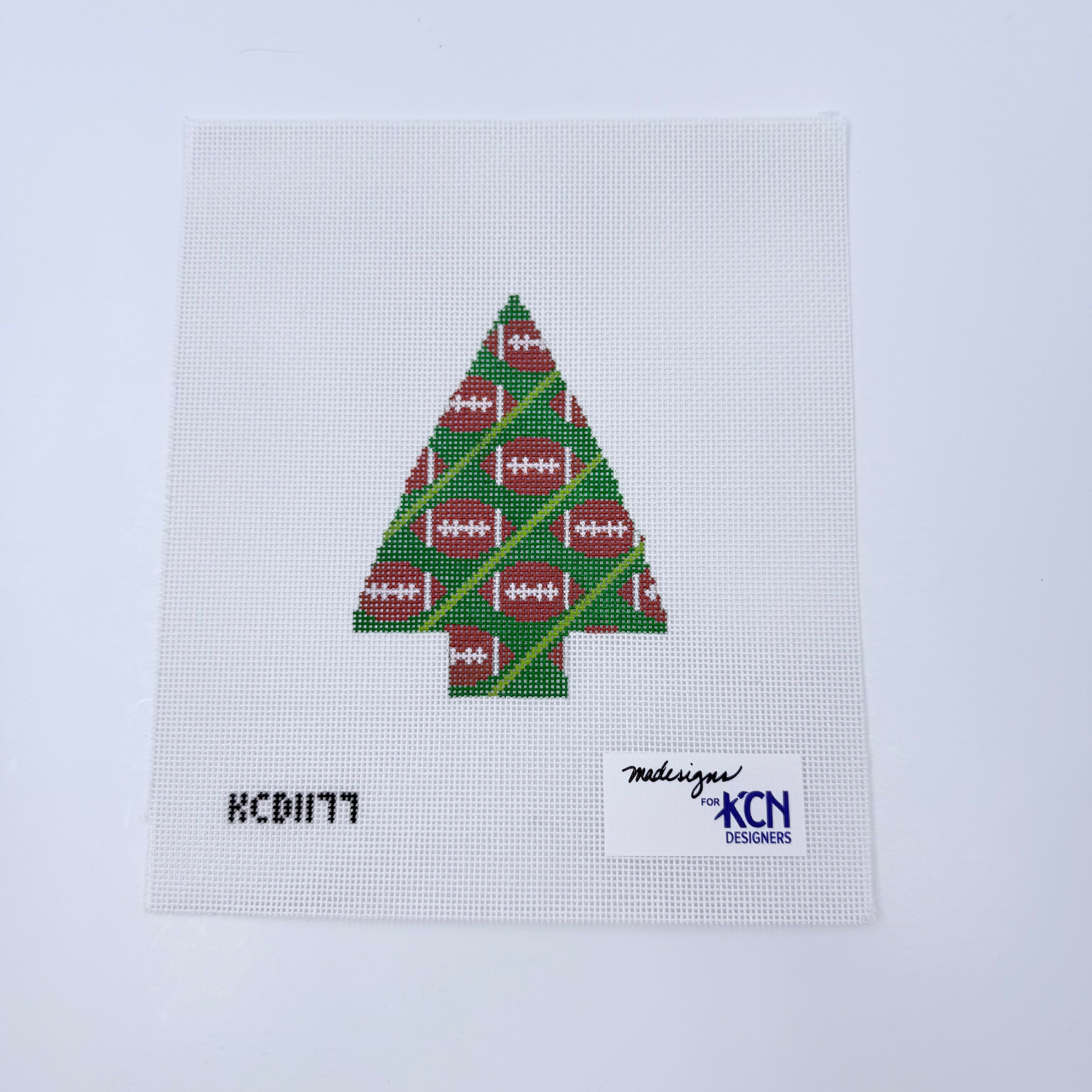 Football Tree Ornament - KC Needlepoint