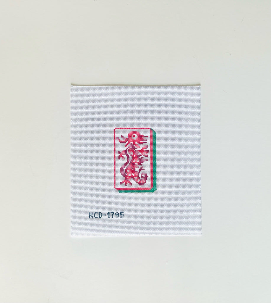 Red Dragon Tile Canvas - KC Needlepoint