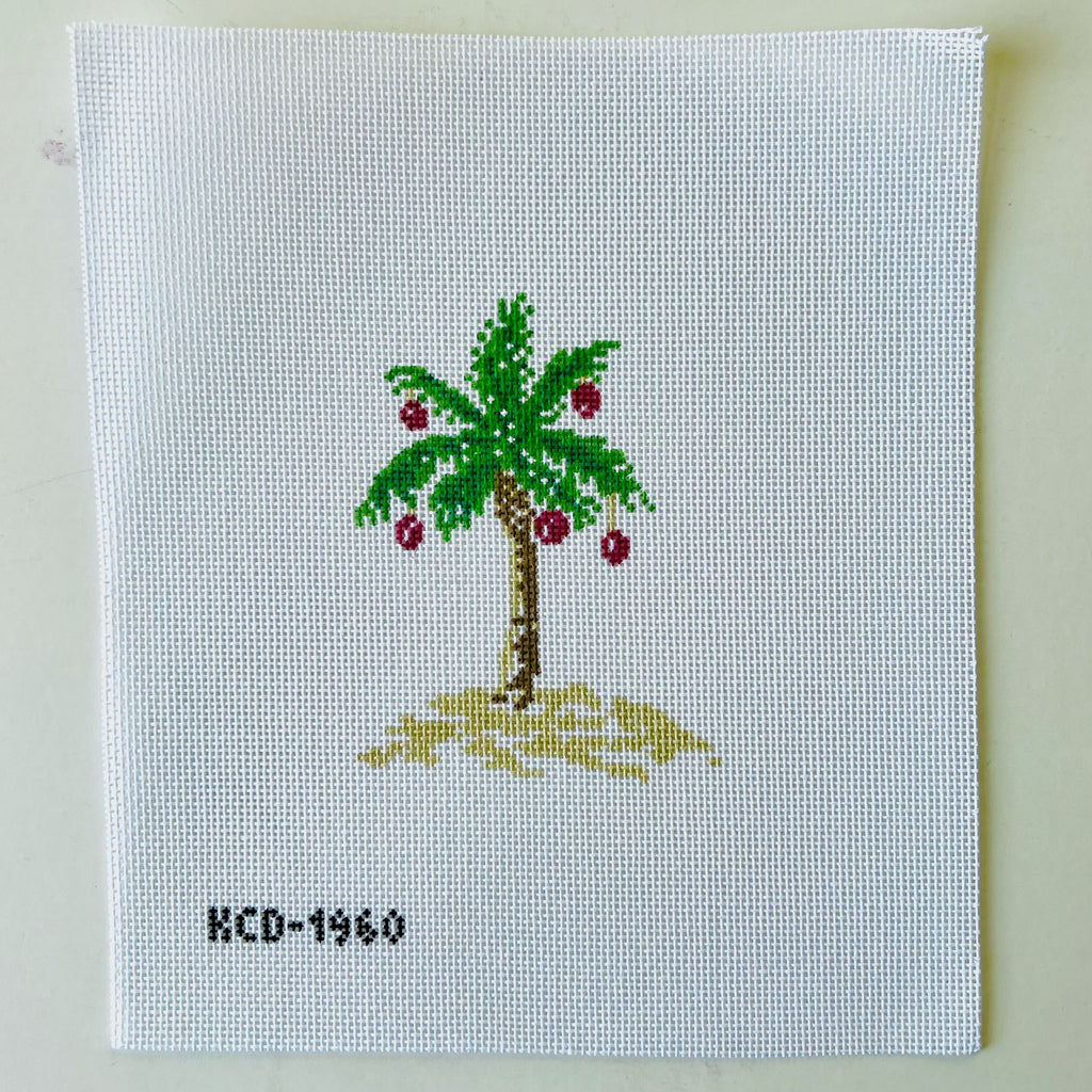 Chirstmas Palm Tree Canvas - KC Needlepoint