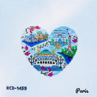 Paris Heart Canvas - KC Needlepoint