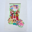 Santa with Girl Toys and Satchel Stocking 7321 - KC Needlepoint