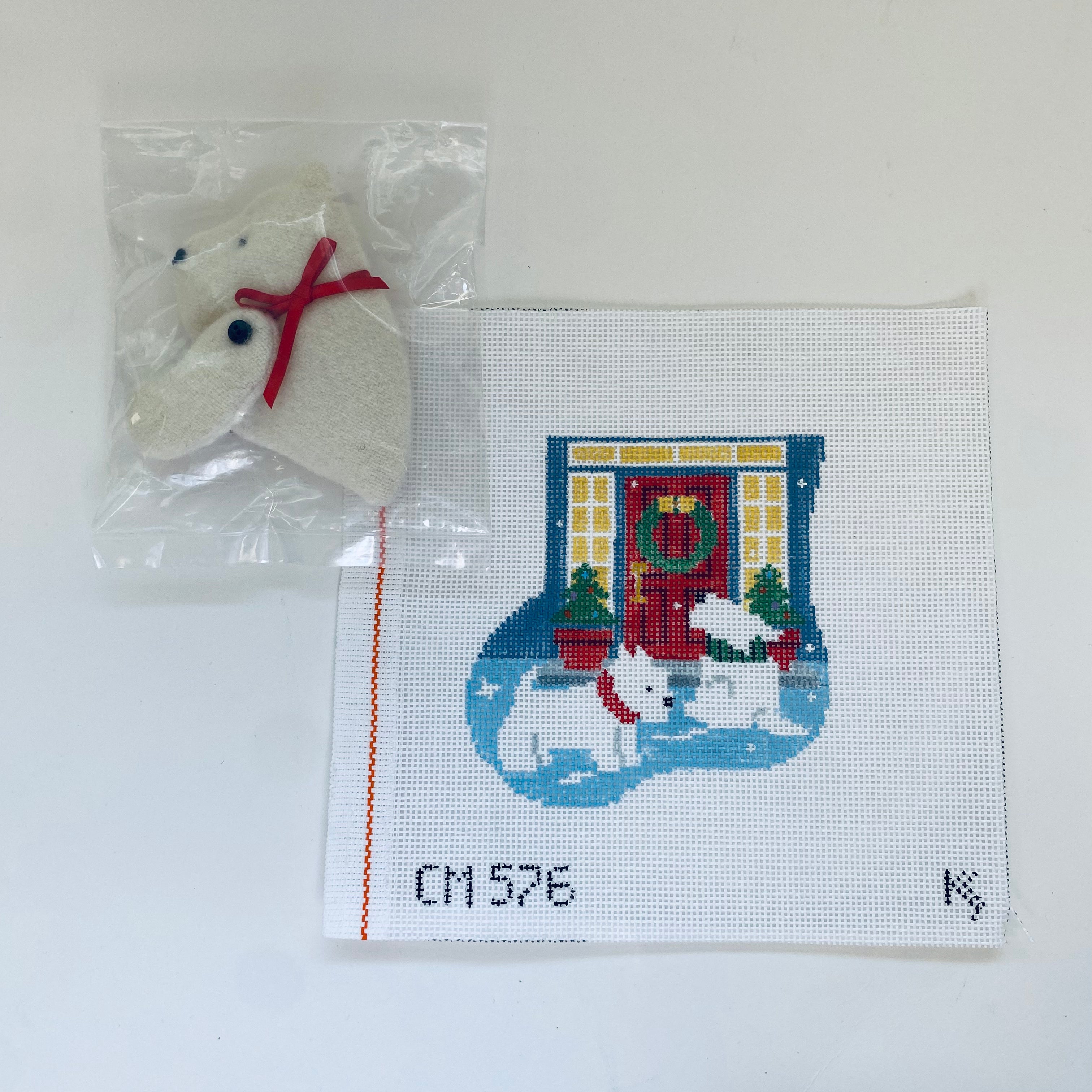 Front Door Westie Mini Sock Canvas - KC Needlepoint