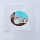Chipmunks Building Snowman Canvas - KC Needlepoint