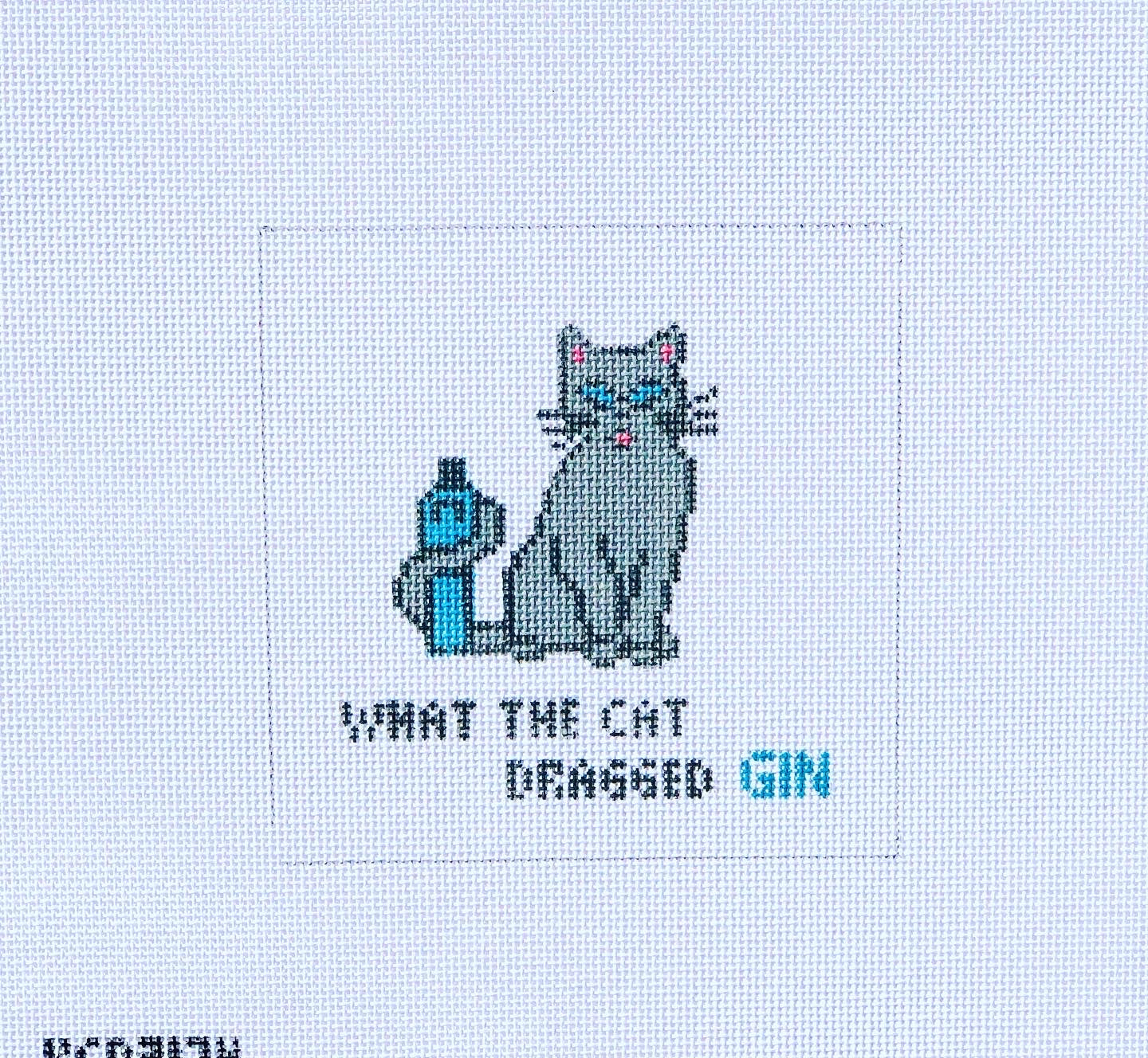 What The Cat Dragged In Square Canvas - KC Needlepoint