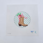 Brown Boot and Bow Canvas - KC Needlepoint