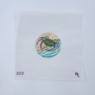 Blue Crab Round Canvas - KC Needlepoint