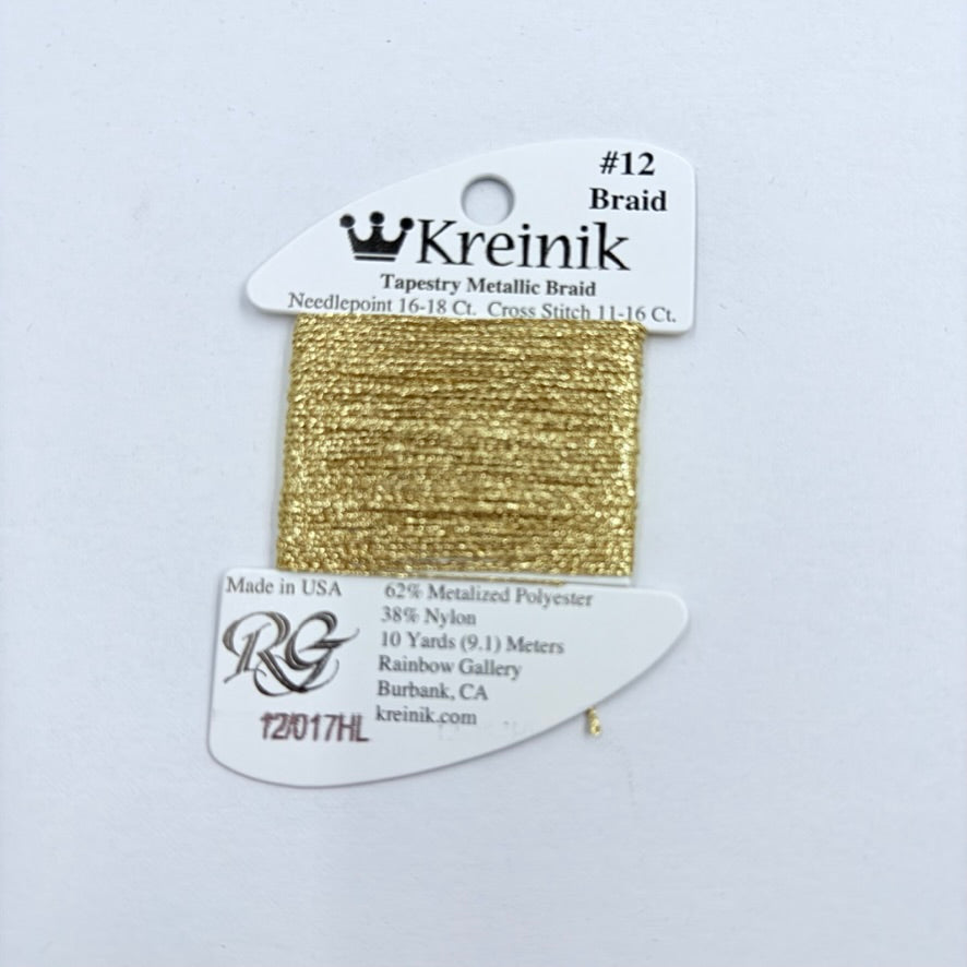 Kreinik Card Size 12 017 White Gold High Lustre - KC Needlepoint