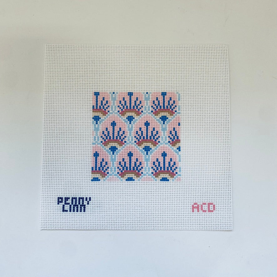 Peacock Feathers Square Canvas - KC Needlepoint