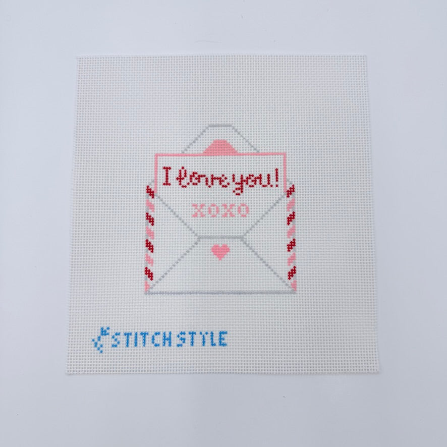 Pink I Love You Valentine Needlepoint Canvas - KC Needlepoint