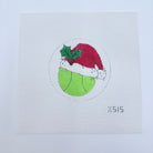 Tennis Ball with Santa Hat Canvas - KC Needlepoint